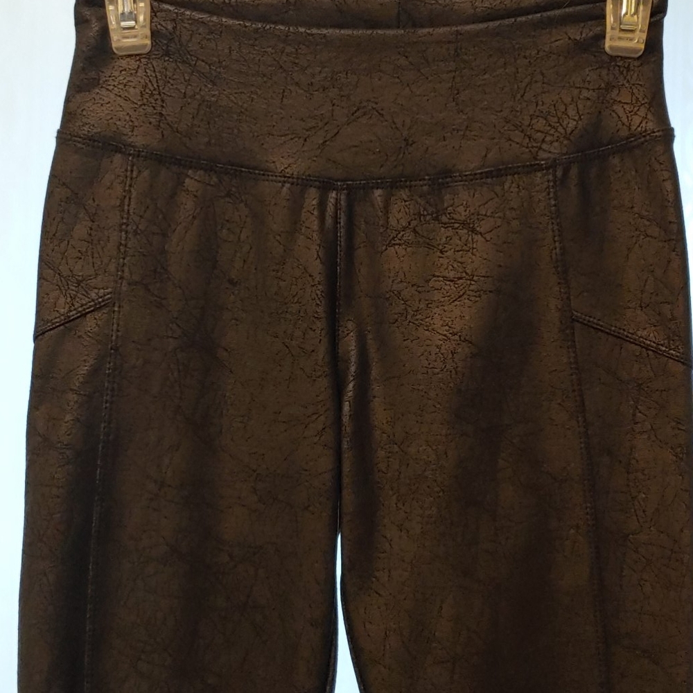Cracked leather look leggings size xs